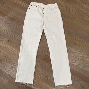 Agolde white button fly wide leg jeans Size 29
